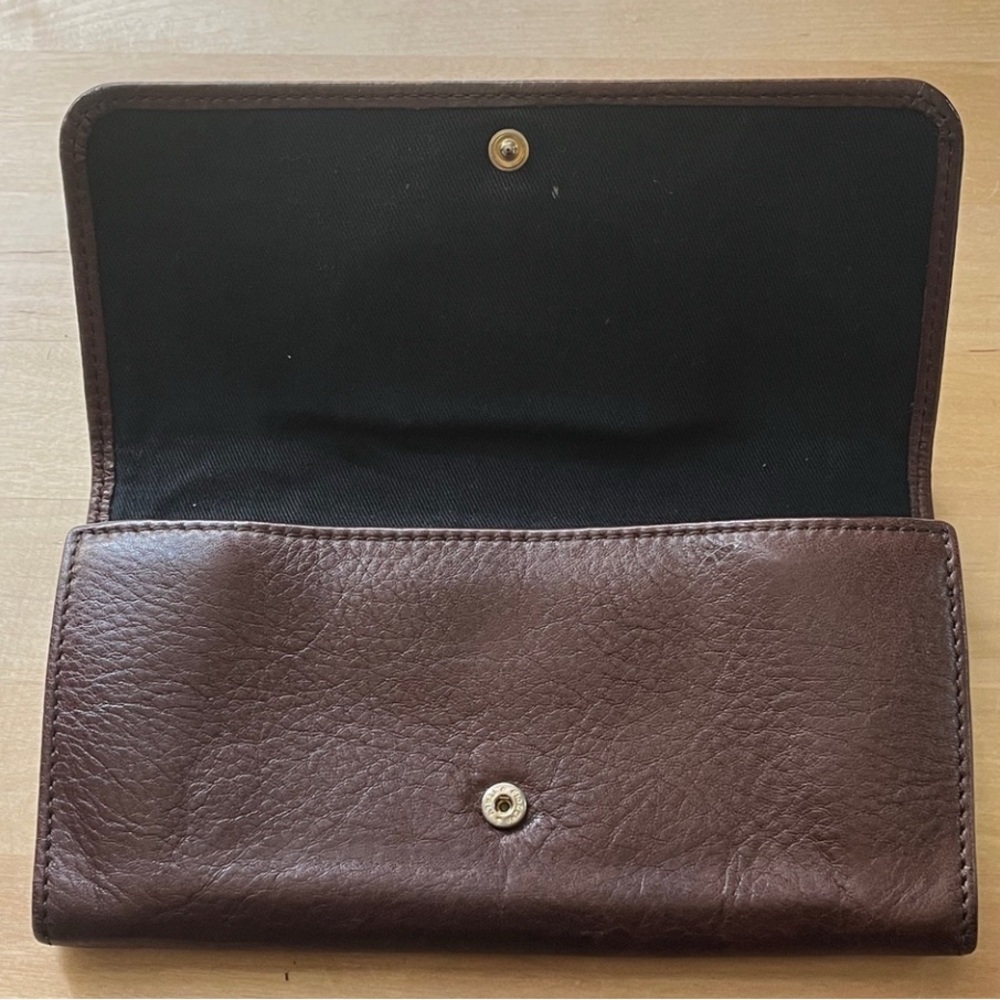 See By Chloé Brown Leather Bow Wallet Continental Zip Clutch Organizer - Picture 3 of 12
